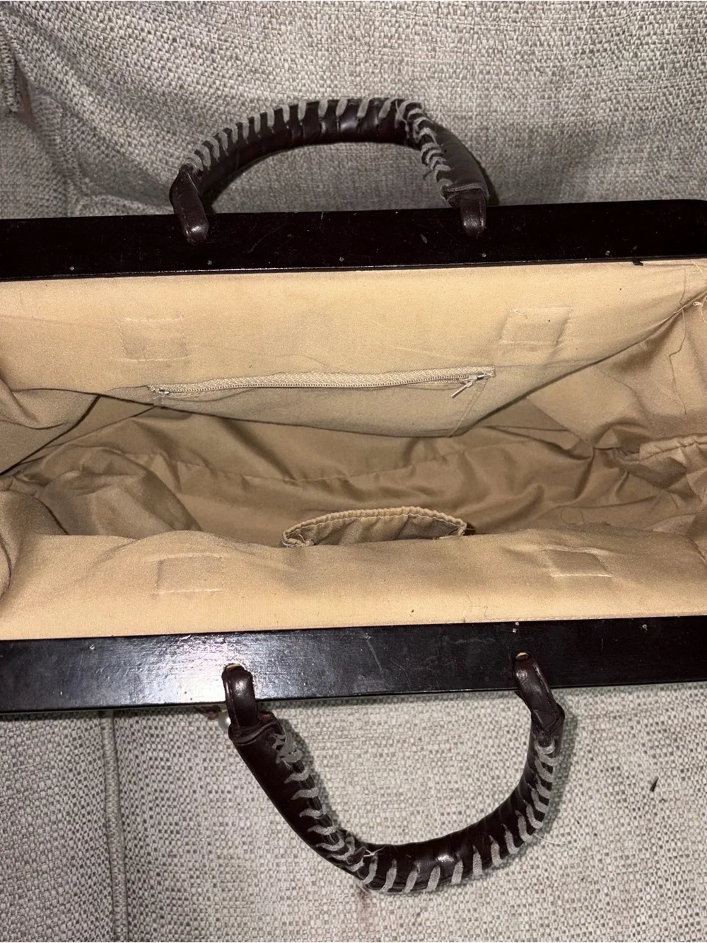 Paper Straw Top-Handle Bag in Tan - Picture 6 of 14